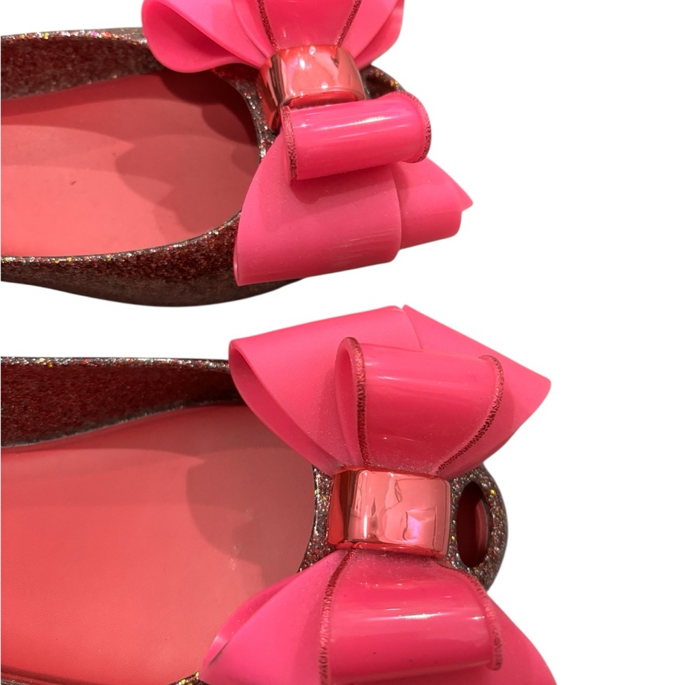Melissa Glitter Flats with Pink Bow - Picture 4 of 5